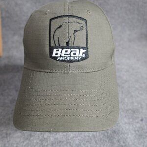 Bear Archery Hat Gray Embroidered Official Ripstop Strapback
